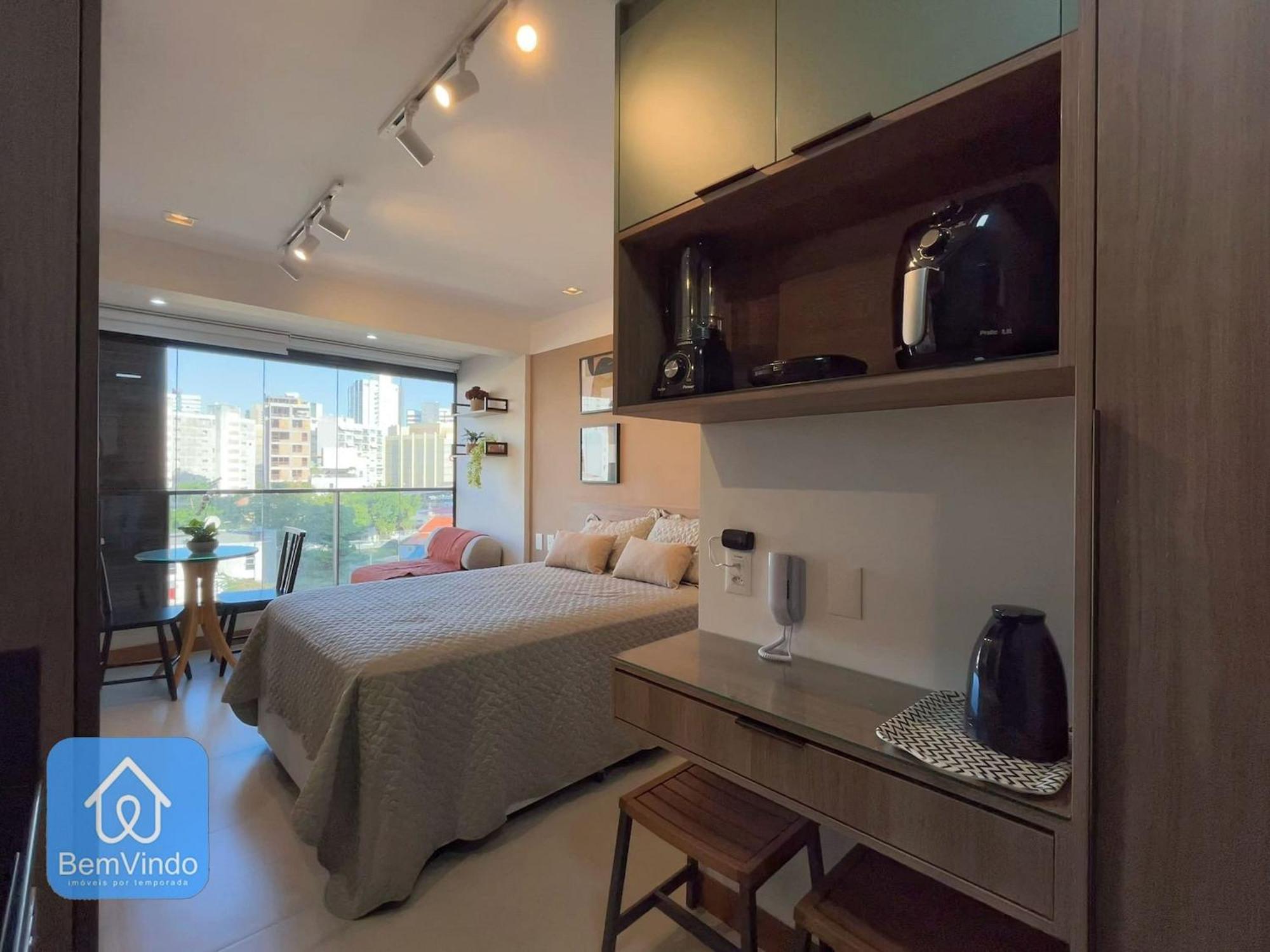 Estudio De Luxo Completo No Zn Barra Apartamento
